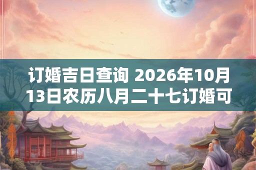 订婚吉日查询 2026年10月13日农历八月二十七订婚可不可以