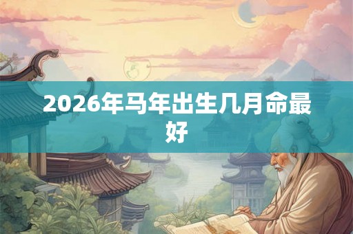 2026年马年出生几月命最好