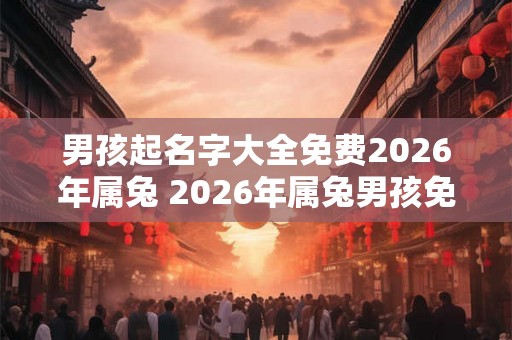 男孩起名字大全免费2026年属兔 2026年属兔男孩免费起名大全