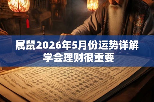 属鼠2026年5月份运势详解 学会理财很重要