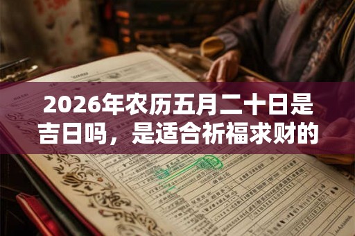 2026年农历五月二十日是吉日吗，是适合祈福求财的日子吗？