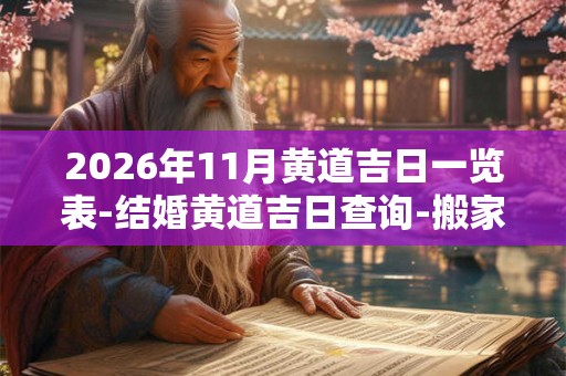 2026年11月黄道吉日一览表-结婚黄道吉日查询-搬家黄道吉日盘点 2026年11月黄道吉日一览表-结婚黄道吉日查询-搬家黄道吉日盘点