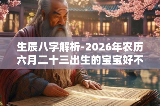 生辰八字解析-2026年农历六月二十三出生的宝宝好不好