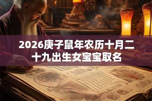 2026庚子鼠年农历十月二十九出生女宝宝取名