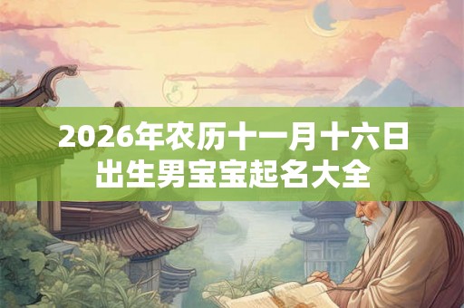 2026年农历十一月十六日出生男宝宝起名大全