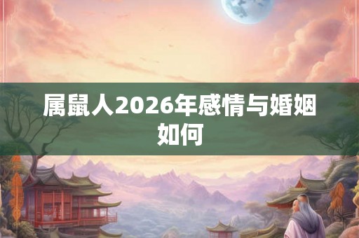 属鼠人2026年感情与婚姻如何 属鼠人2026年感情与婚姻如何