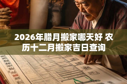 2026年腊月搬家哪天好 农历十二月搬家吉日查询