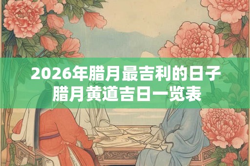 2026年腊月最吉利的日子 腊月黄道吉日一览表