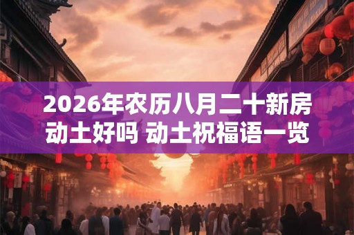 2026年农历八月二十新房动土好吗 动土祝福语一览