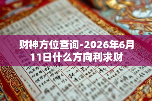 财神方位查询-2026年6月11日什么方向利求财