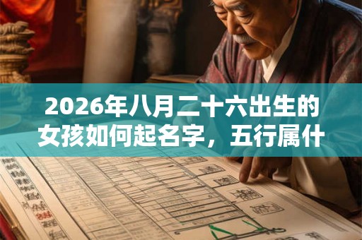 2026年八月二十六出生的女孩如何起名字，五行属什么