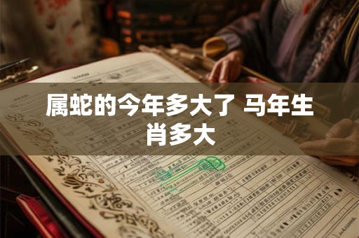 属蛇的今年多大了 马年生肖多大