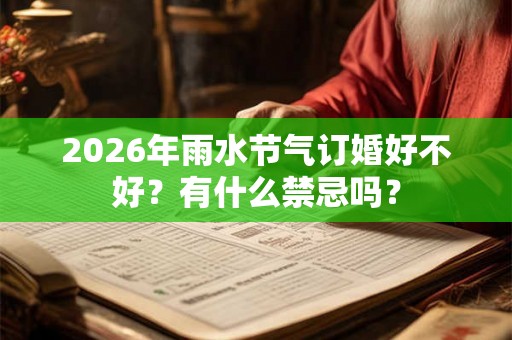 2026年雨水节气订婚好不好?有什么禁忌吗? 2026年雨水节气订婚好不好?有什么禁忌吗?