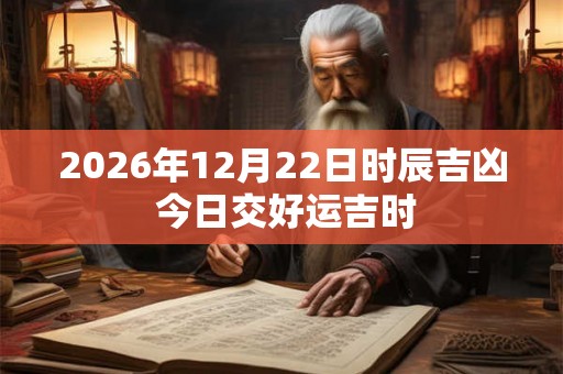 2026年12月22日时辰吉凶 今日交好运吉时
