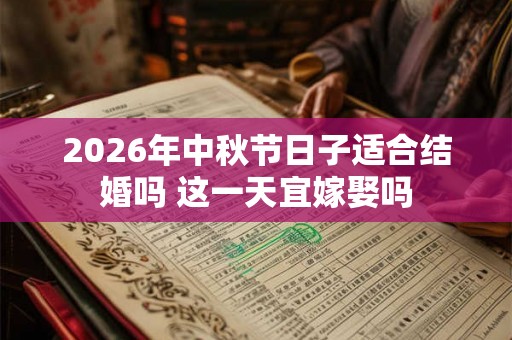 2026年中秋节日子适合结婚吗 这一天宜嫁娶吗