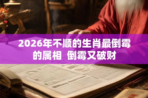2026年不顺的生肖最倒霉的属相 倒霉又破财 2026年不顺的生肖最倒霉的属相 倒霉又破财