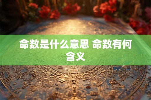 命数是什么意思 命数有何含义