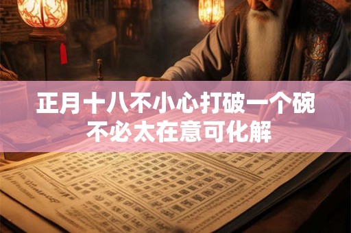 正月十八不小心打破一个碗 不必太在意可化解