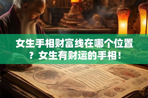 女生手相财富线在哪个位置?女生有财运的手相! 女生手相财富线在哪个位置?女生有财运的手相!
