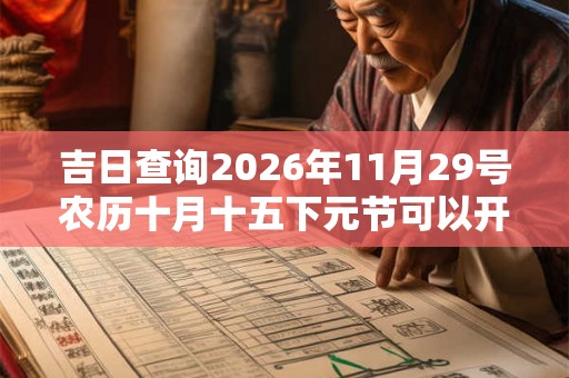 吉日查询2026年11月29号农历十月十五下元节可以开业吗 吉日查询2026年11月29号农历十月十五下元节可以开业吗
