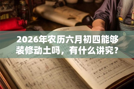 2026年农历六月初四能够装修动土吗,有什么讲究? 2026年农历六月初四能够装修动土吗,有什么讲究?