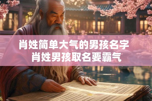 肖姓简单大气的男孩名字  肖姓男孩取名要霸气