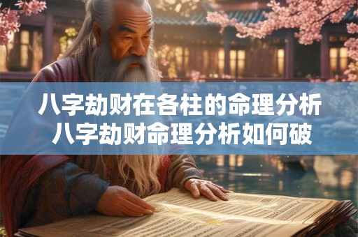 八字劫财在各柱的命理分析 八字劫财命理分析如何破解