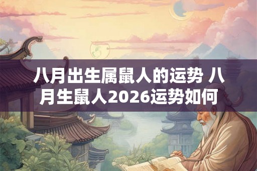 八月出生属鼠人的运势 八月生鼠人2026运势如何