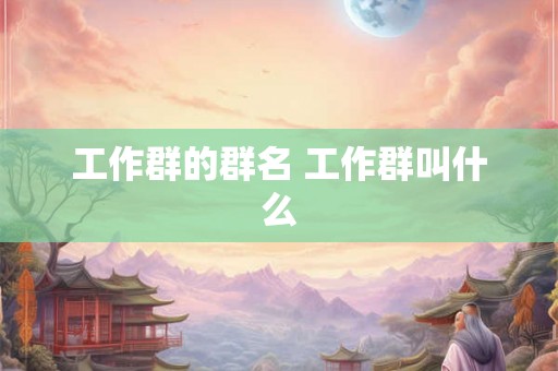 工作群的群名 工作群叫什么