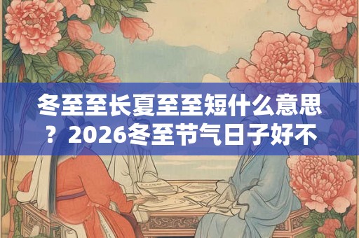 冬至至长夏至至短什么意思？2026冬至节气日子好不好？