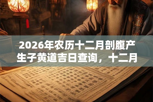 2026年农历十二月剖腹产生子黄道吉日查询，十二月鼠宝宝好不好？