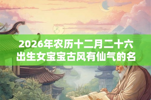 2026年农历十二月二十六出生女宝宝古风有仙气的名字推荐