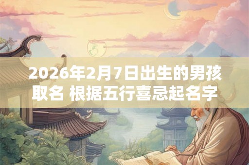 2026年2月7日出生的男孩取名 根据五行喜忌起名字