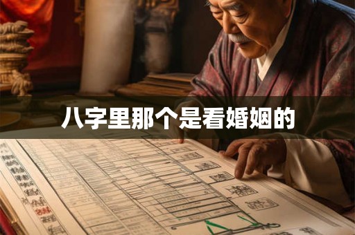 八字里那个是看婚姻的