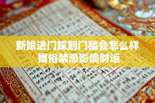 新娘进门踩到门槛会怎么样 婚俗禁忌影响财运