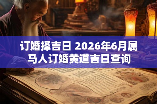 订婚择吉日 2026年6月属马人订婚黄道吉日查询