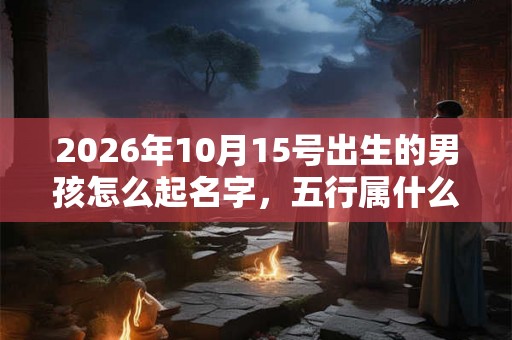 2026年10月15号出生的男孩怎么起名字，五行属什么