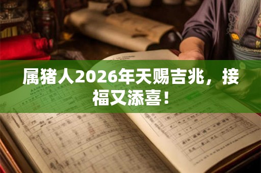 属猪人2026年天赐吉兆，接福又添喜！