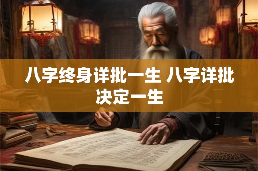 八字终身详批一生 八字详批决定一生