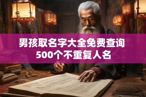 男孩取名字大全免费查询 500个不重复人名
