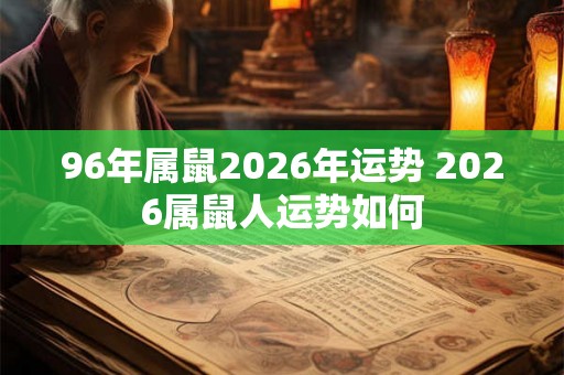 96年属鼠2026年运势 2026属鼠人运势如何