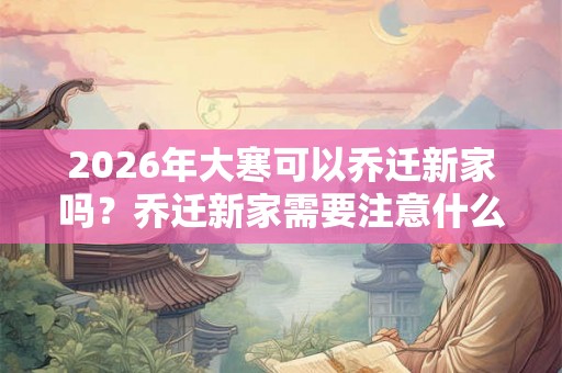 2026年大寒可以乔迁新家吗？乔迁新家需要注意什么？