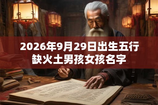 2026年9月29日出生五行缺火土男孩女孩名字