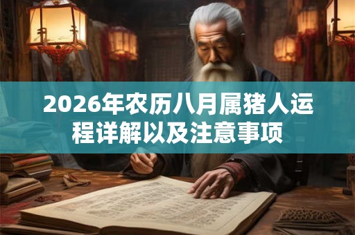 2026年农历八月属猪人运程详解以及注意事项