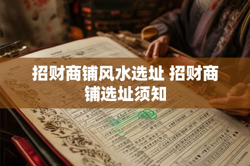 招财商铺风水选址 招财商铺选址须知