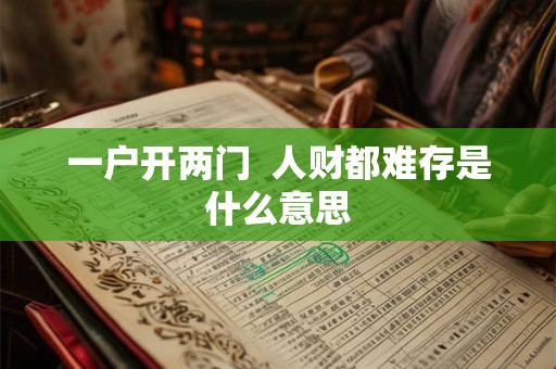 一户开两门  人财都难存是什么意思