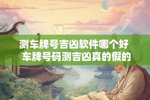 测车牌号吉凶软件哪个好  车牌号码测吉凶真的假的
