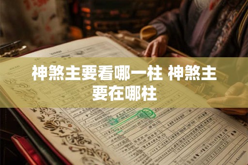 神煞主要看哪一柱 神煞主要在哪柱