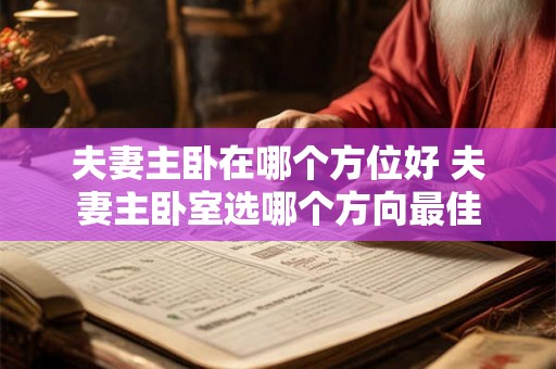 夫妻主卧在哪个方位好 夫妻主卧室选哪个方向最佳