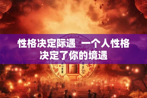 性格决定际遇  一个人性格决定了你的境遇